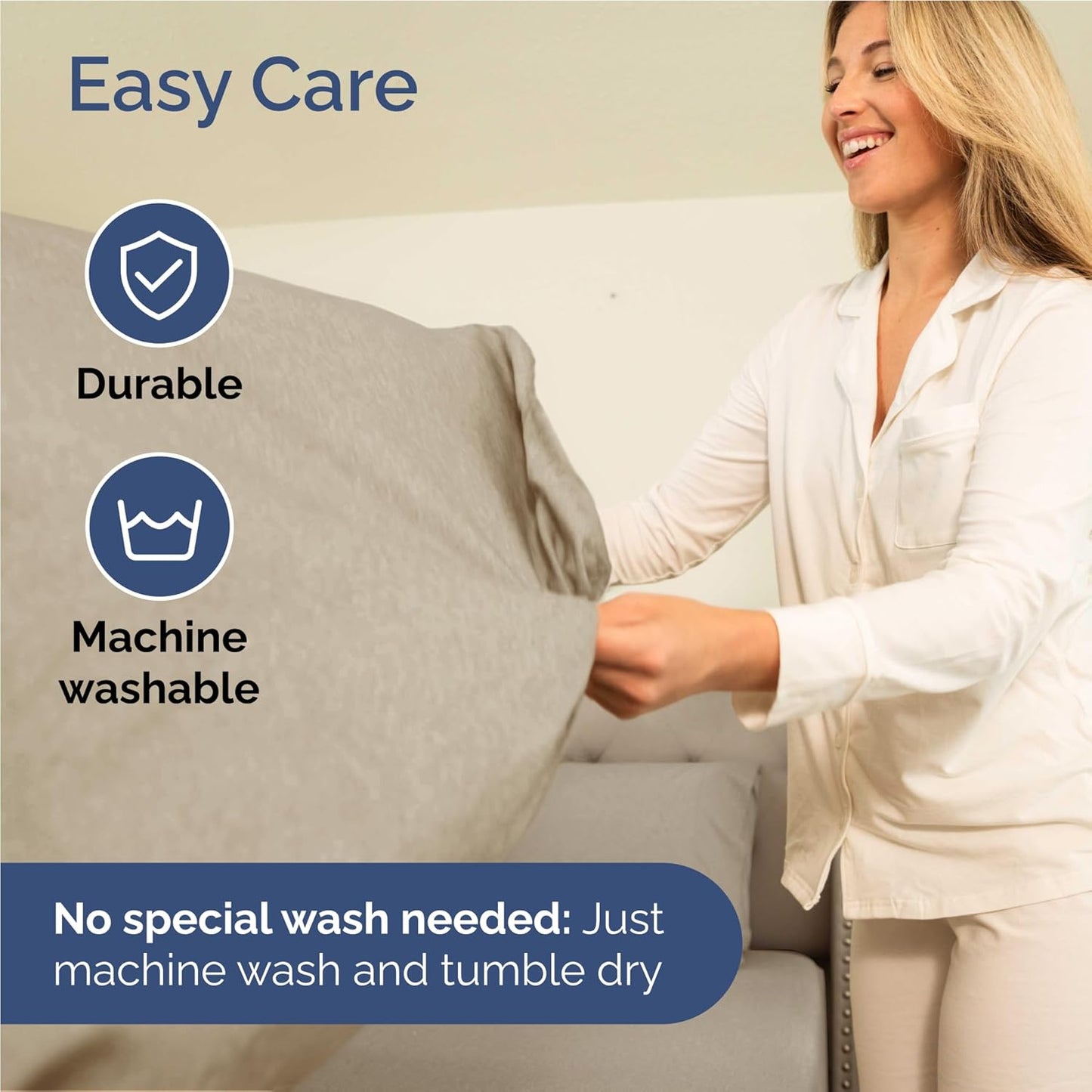 Full Size 4 Piece Sheet Set - Comfy Breathable & Cooling Bed Sheets Set - Hotel Luxury Bedding for Women, Men, Kids, Teens, Boys & Girls - Deep Pockets, Soft & Wrinkle Free - Beige (Heathered Sheets)