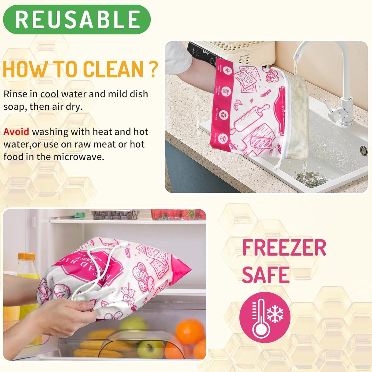 2-Pack Beeswax Bread Bags for Homemade Bread, Rose Pink Reusable Sourdough Storage Bags with Premium Beeswax Coating for Loafs Baguette Fresh Keeping,Great Homesteading Essentials and Baking Gifts.