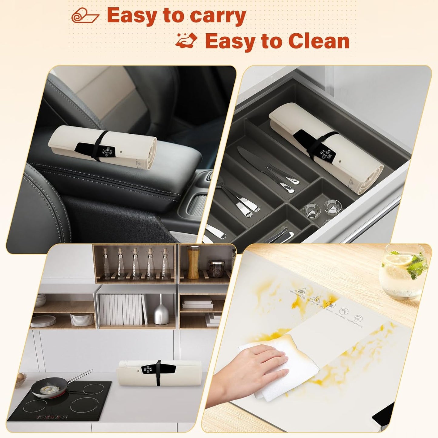 Warming Mat for Food – Silicone Heated Tray with Auto Reheat & Built-in Heating Element – Ideal Food Warmer for Parties, Buffets, Dinner & Gifts for Women