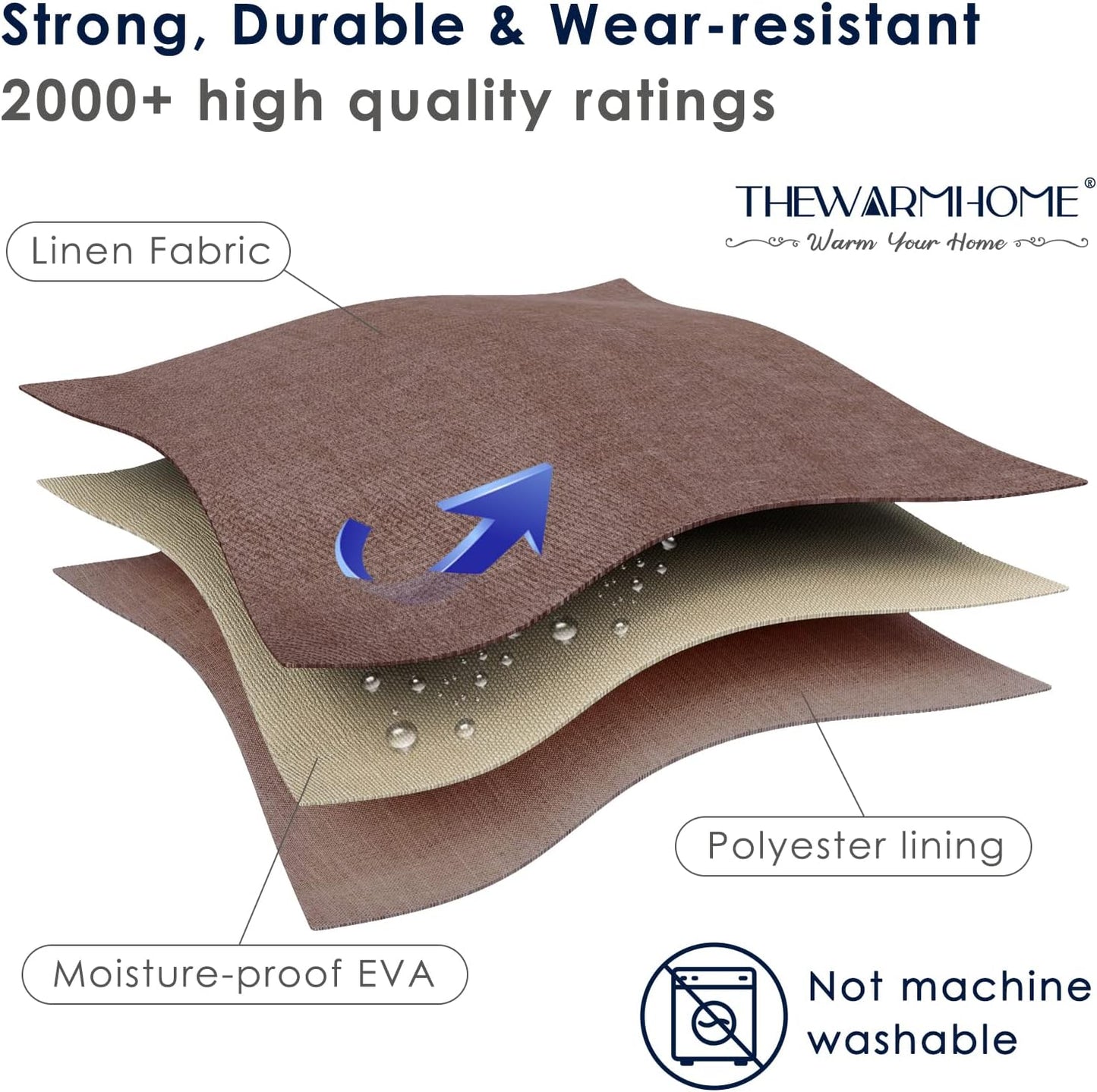 TheWarmHome Small Fabric Canvas Storage Bin with Cotton Rope Handles - Foldable Empty Basket for Gift (Brown-1 Pack,11.8L7.9W5.2H inch)