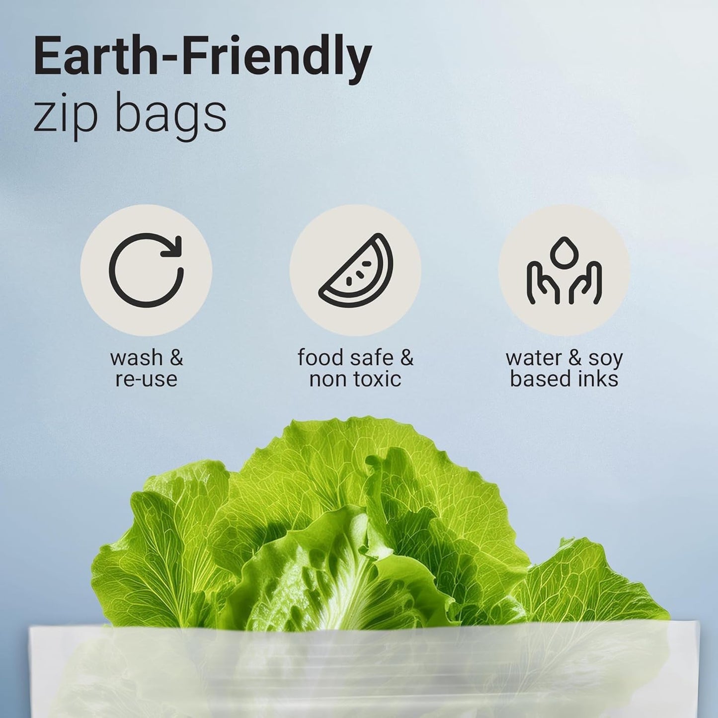 Vove Compostable Zip Bags 140-Pack | Multi-Size Biodegradable Food Storage Bags | PLA PBAT Eco-Friendly | Certified Sustainable Kitchen Storage | Zero Waste