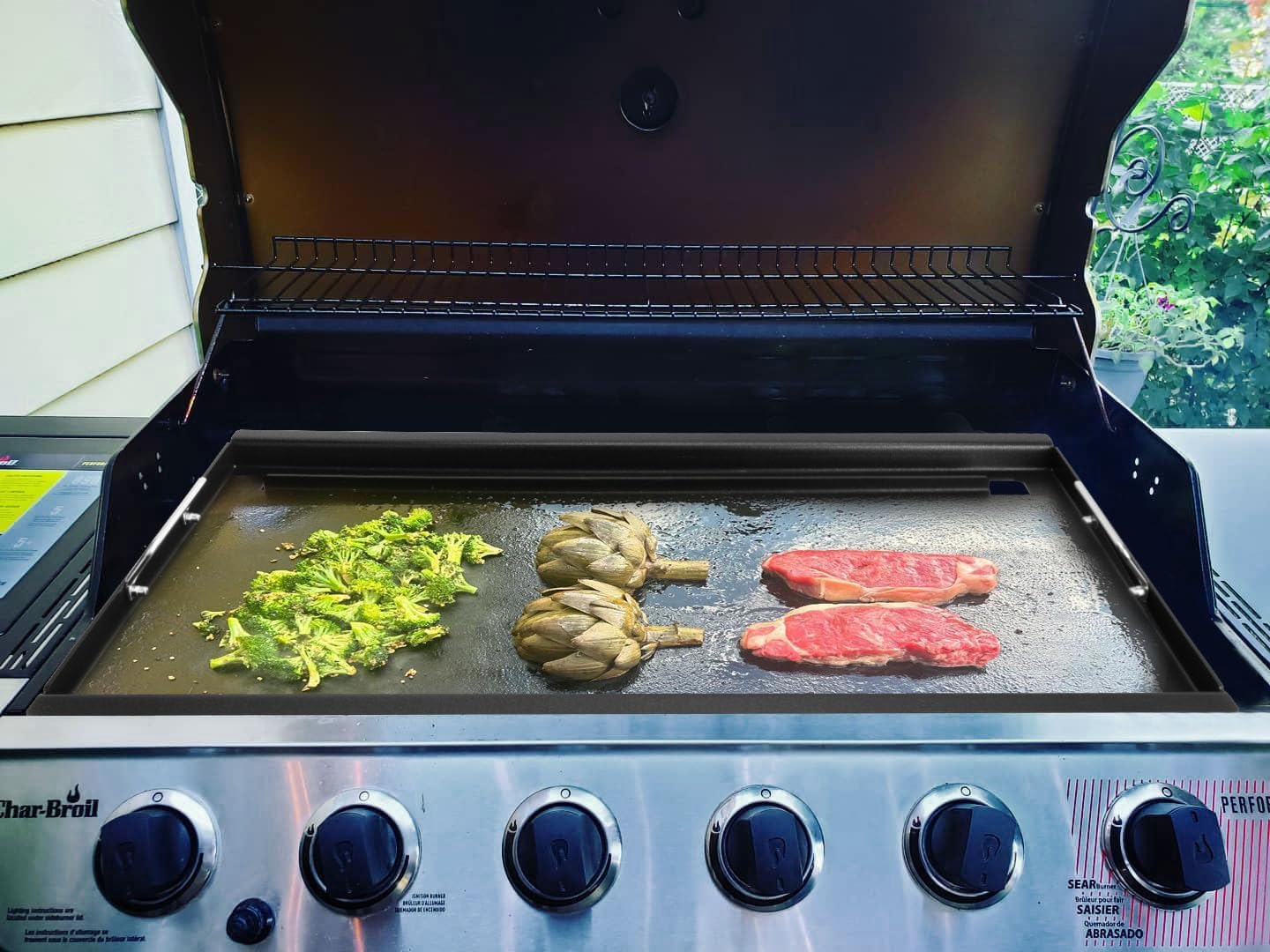 Full Size Griddle Inserts for Char-Broil Performance 6 Burner Series, Flat Top Griddle for Charbroil 463245917 463276517 466245917, 463347017 463238218 Grill, Replace for G470-0002-W1 G470-0003-W1