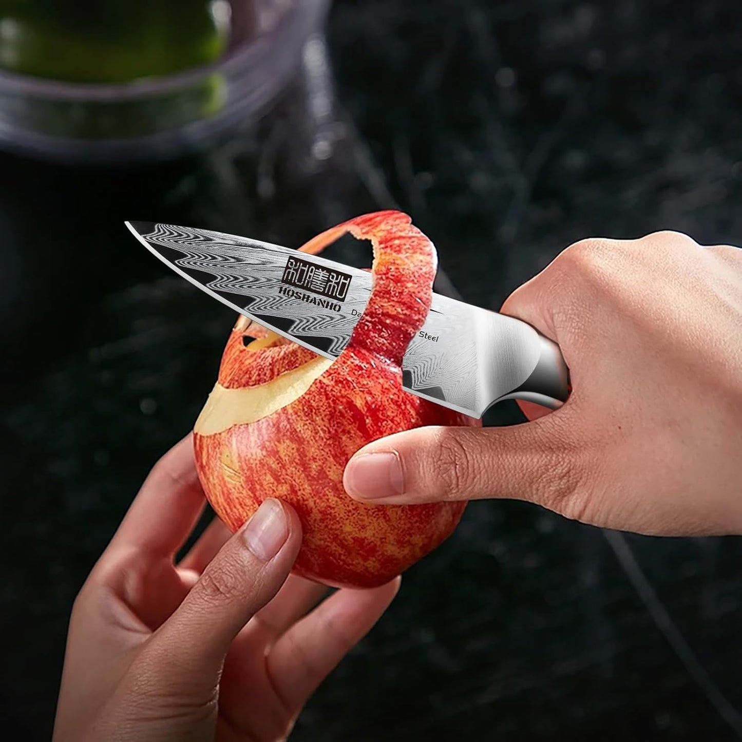 Paring Knife 3.75 Inch Small Kitchen Knife, Super Sharp Damascus Steel Fruit Knife, Multifunctional Peeling Knife for Cutting Fruit Vegetables
