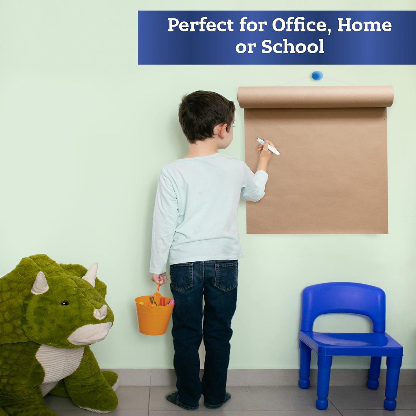 FIESTA WRAPS Brown Kraft Paper Roll 17.5 in x 1320 in (110 ft) Made in The USA - Brown Wrapping Paper Roll - Kraft Table Runner - Papel Craft