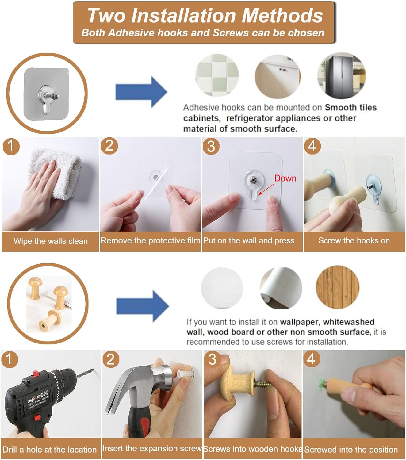 Hanging Fruit Baskets for Kitchen, 3 Pack Boho Cotton Rope Handwoven Vegetable Storage Wall Mounted Large Organizing Basket for Farmhouse Decor, Onion, Potato, Garlic and Plants (Caramel)