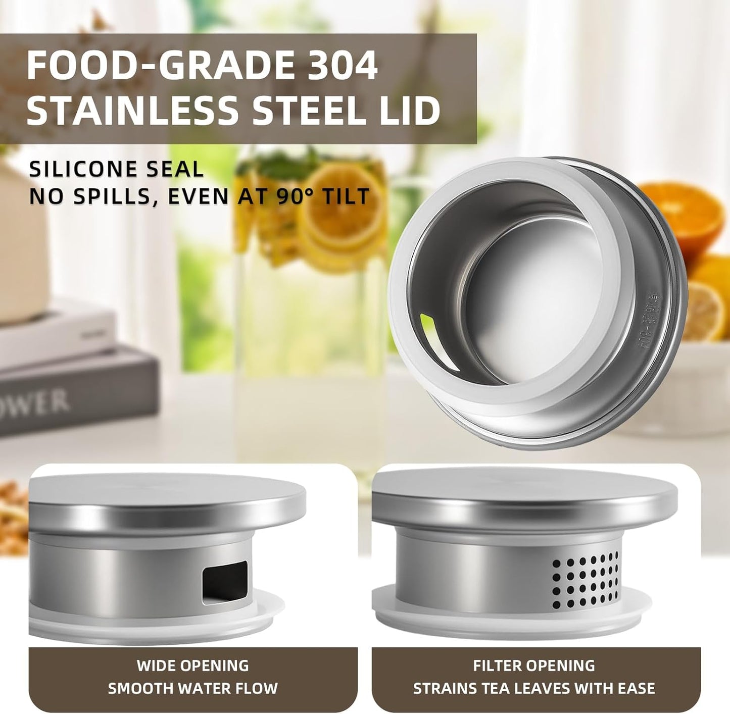 Glass Water Pitcher with Lid and Spout, 2L/68 Ounces Heat Resistant Borosilicate Glass Carafe, Temperature Safe