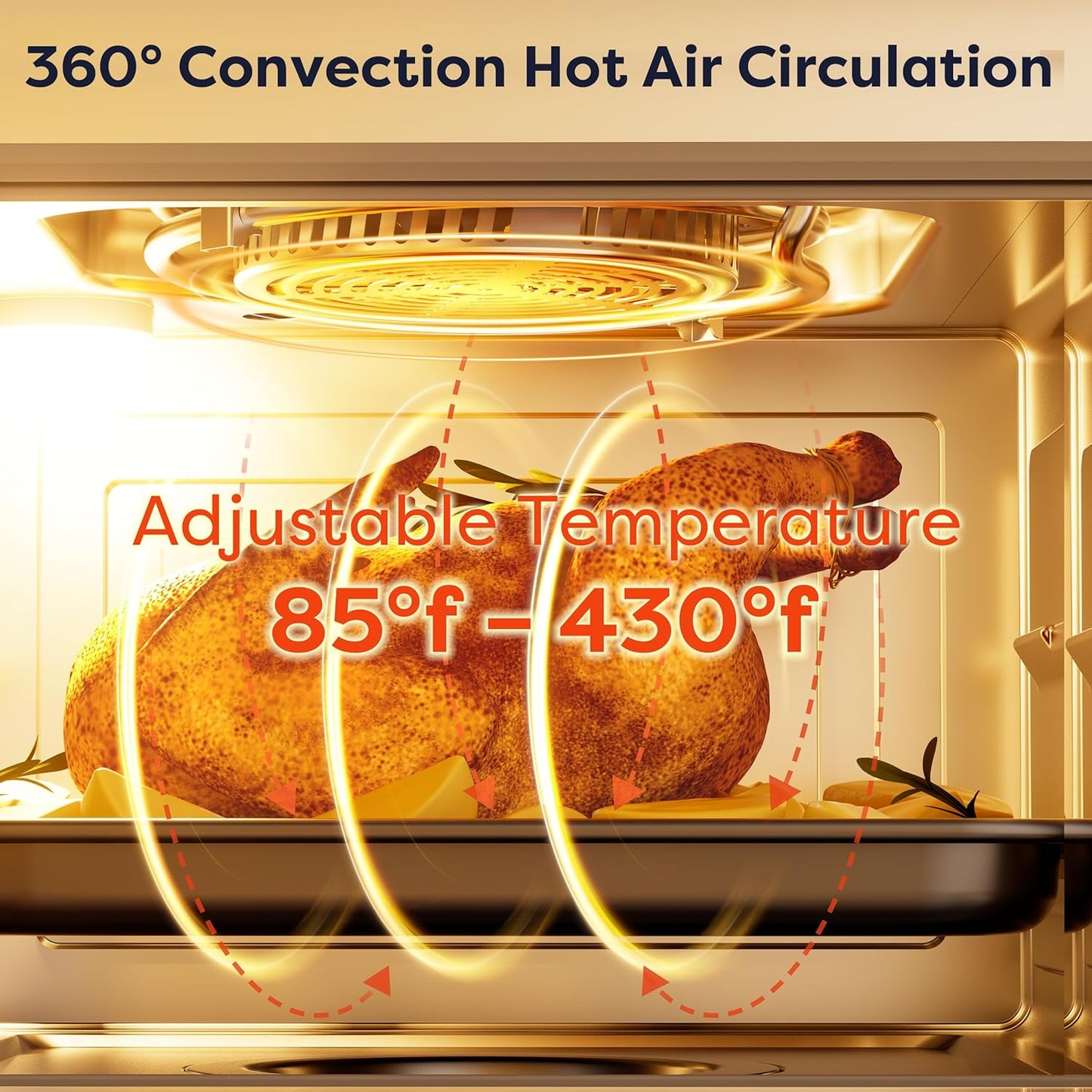 CIARRA 8-in-1 Air Fryer Steam Oven Countertop, 13QT Mini Toaster Oven with Steam, Rapid Steam, Air Fry, Vapor Bake, Steam Clean, Bake, Dried, Ferment, White