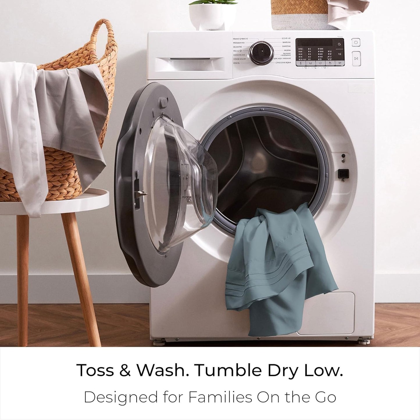 Mellanni King Sheets Set - 4 PC Iconic Collection Bedding - Hotel Luxury, Extra Soft, Cooling Bed Sheets - Wrinkle, Fade, Stain Resistant (King, Spa Blue)