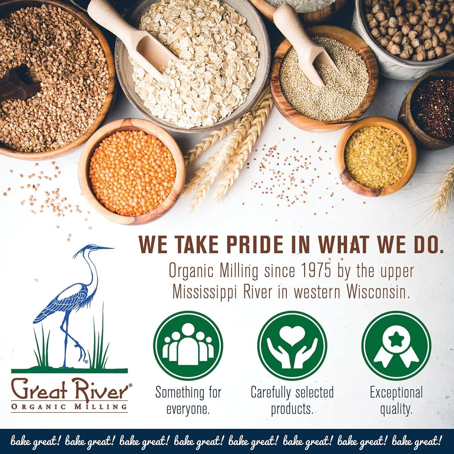 Great River Organic Milling Lily White Organic All-Purpose Flour | Unbleached & Unbromated | Non-GMO, Kosher | Ideal for Bread, Cookies, Cakes, Pizza Dough & Everyday Baking | 50 Lb