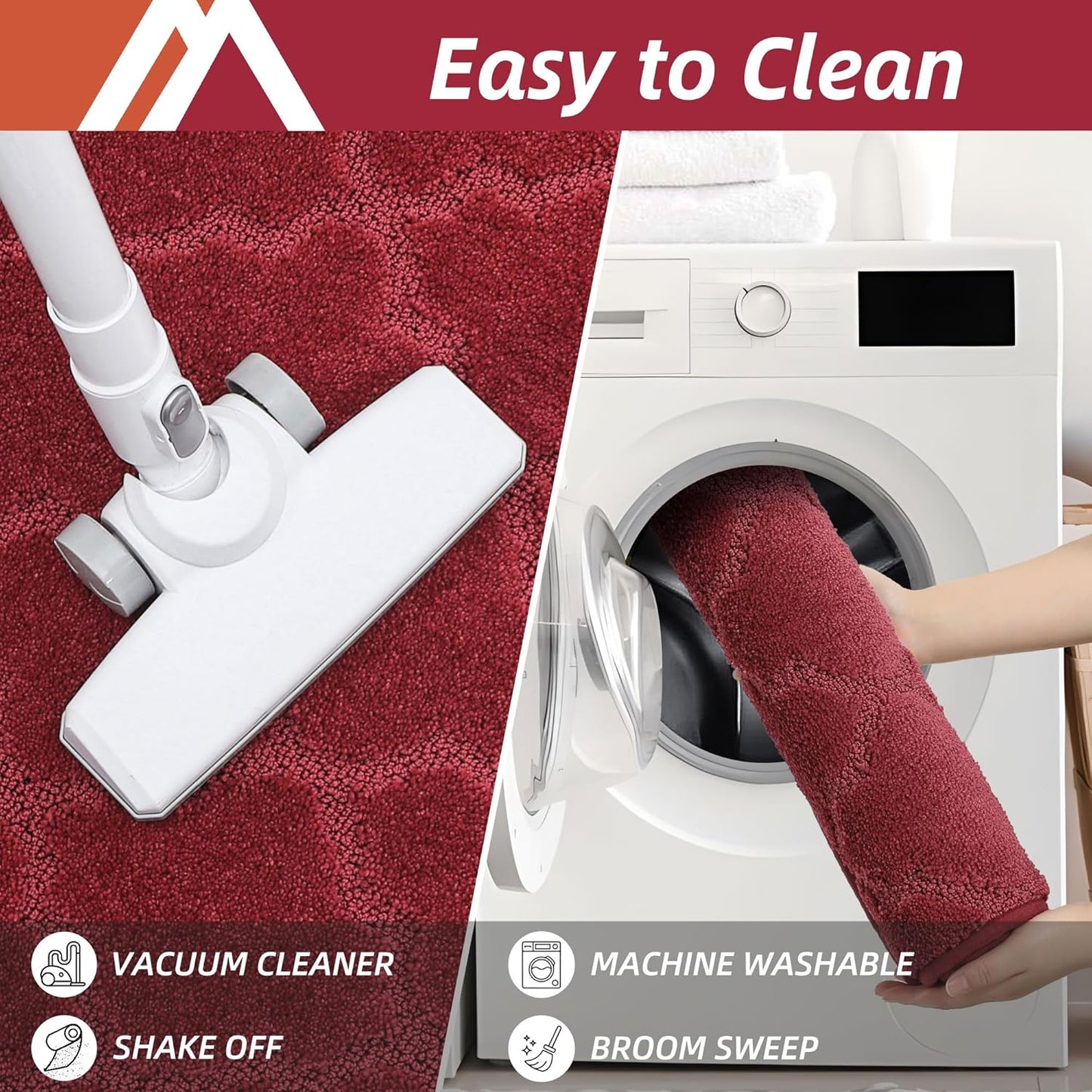 COSY HOMEER Soft Kitchen Floor Mats for in Front of Sink Super Absorbent Kitchen Rugs and Mats 20"x79" Non-Skid Kitchen Mat Standing Mat Washable,Polyester,Red