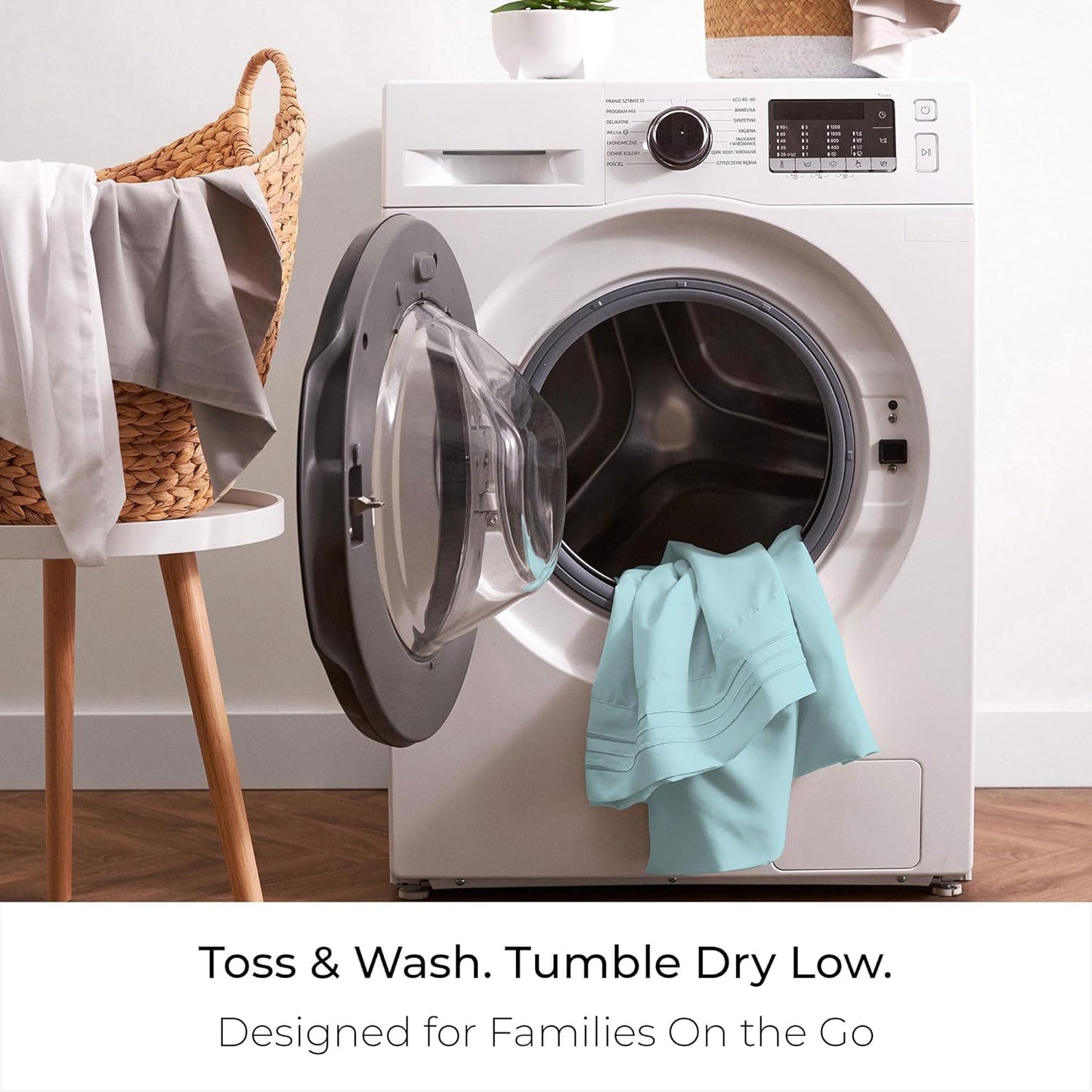 Mellanni Queen Sheets Set - 4 PC Iconic Collection Bedding - Hotel Luxury, Extra Soft, Cooling Bed Sheets - Wrinkle, Fade, Stain Resistant (Queen, Aqua)