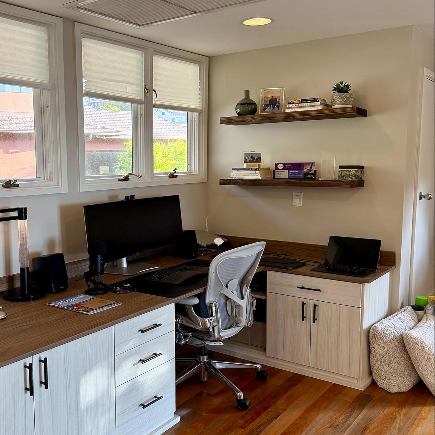 Rustic Floating Shelves 36 inch Long 8 inch deep Set of 2, Solid Wood Wall Shelves for Bedroom Living Room Kitchen,Book Shelf for Wall, Wall Mounted Shelves with Hidden Bracket- Walnut