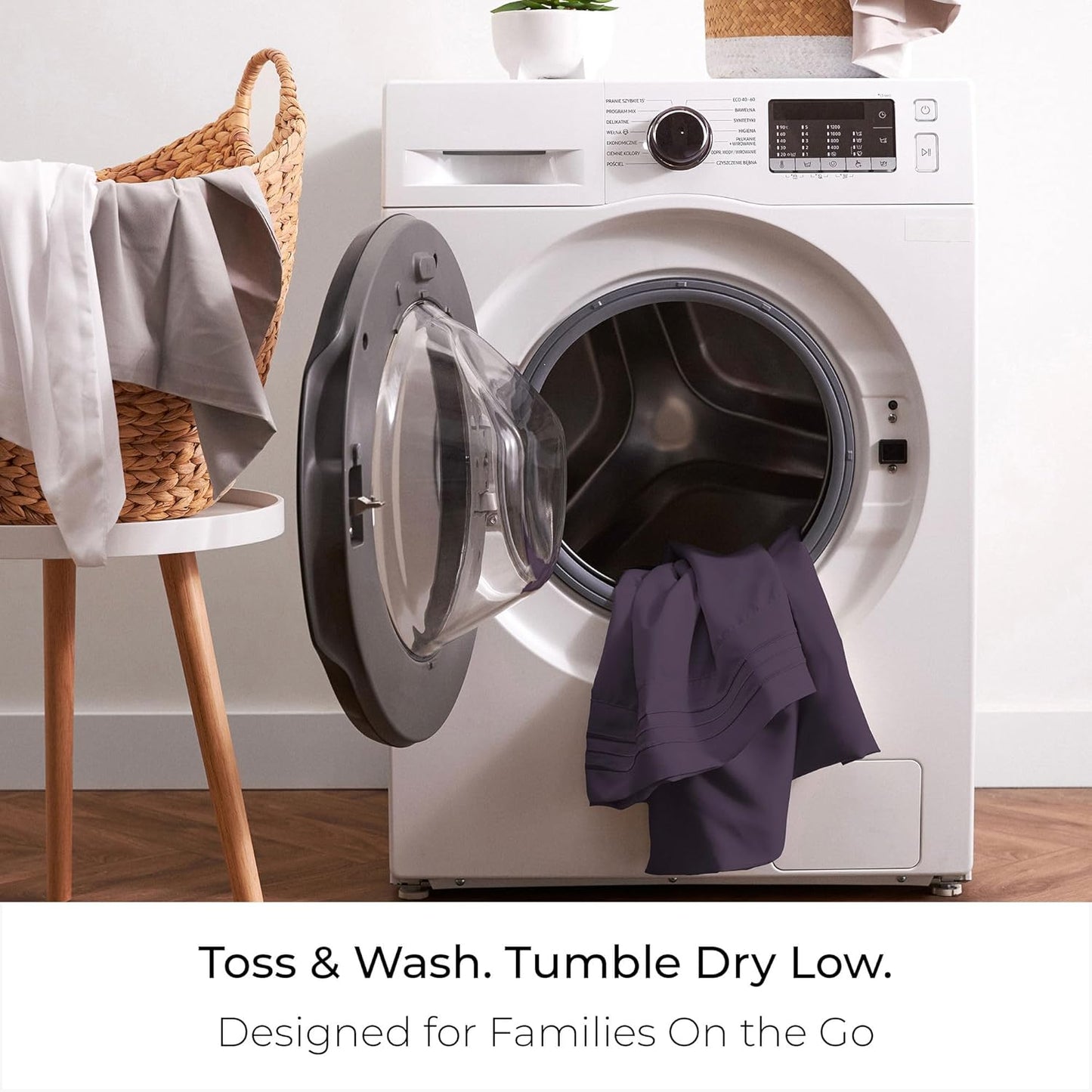 Mellanni California King Sheets Set - 4 PC Iconic Collection Bedding - Hotel Luxury, Extra Soft, Cooling Bed Sheets - Wrinkle, Fade, Stain Resistant (Cal King, Purple)