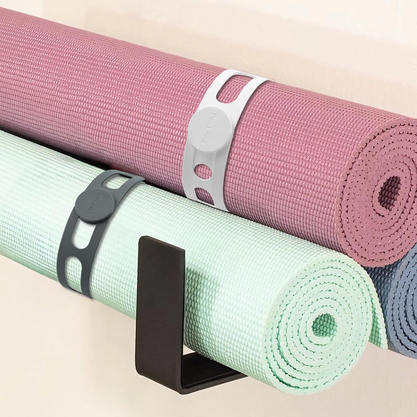 Silicone Utility Strap for Slow Cooker Lid, Pot, Bento Box, 21.65 In Reusable Elastic Self-Lock Silicone Tie for Bundling or Organizing Curtain, Cords, Yoga Mat, Camping Mat, 2pcs (Gray&White)