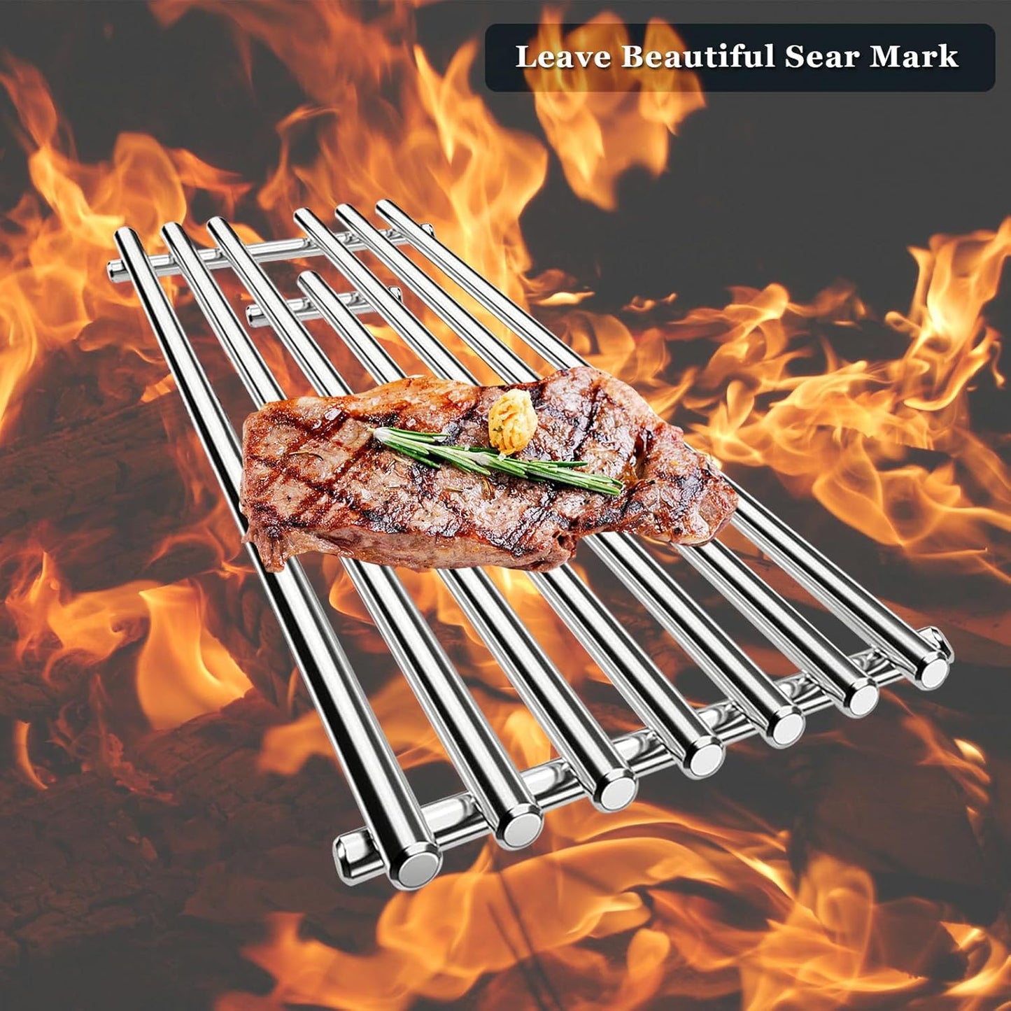 Orgneas BBQ Grill Grate Replacement Parts for 16517 Bull BBQ Angus, Brahma, Lonstar Select, Outlaw Steer Premium, Lonestar Select, 7 Burner Premium - SS304 7.5" x 19.25"