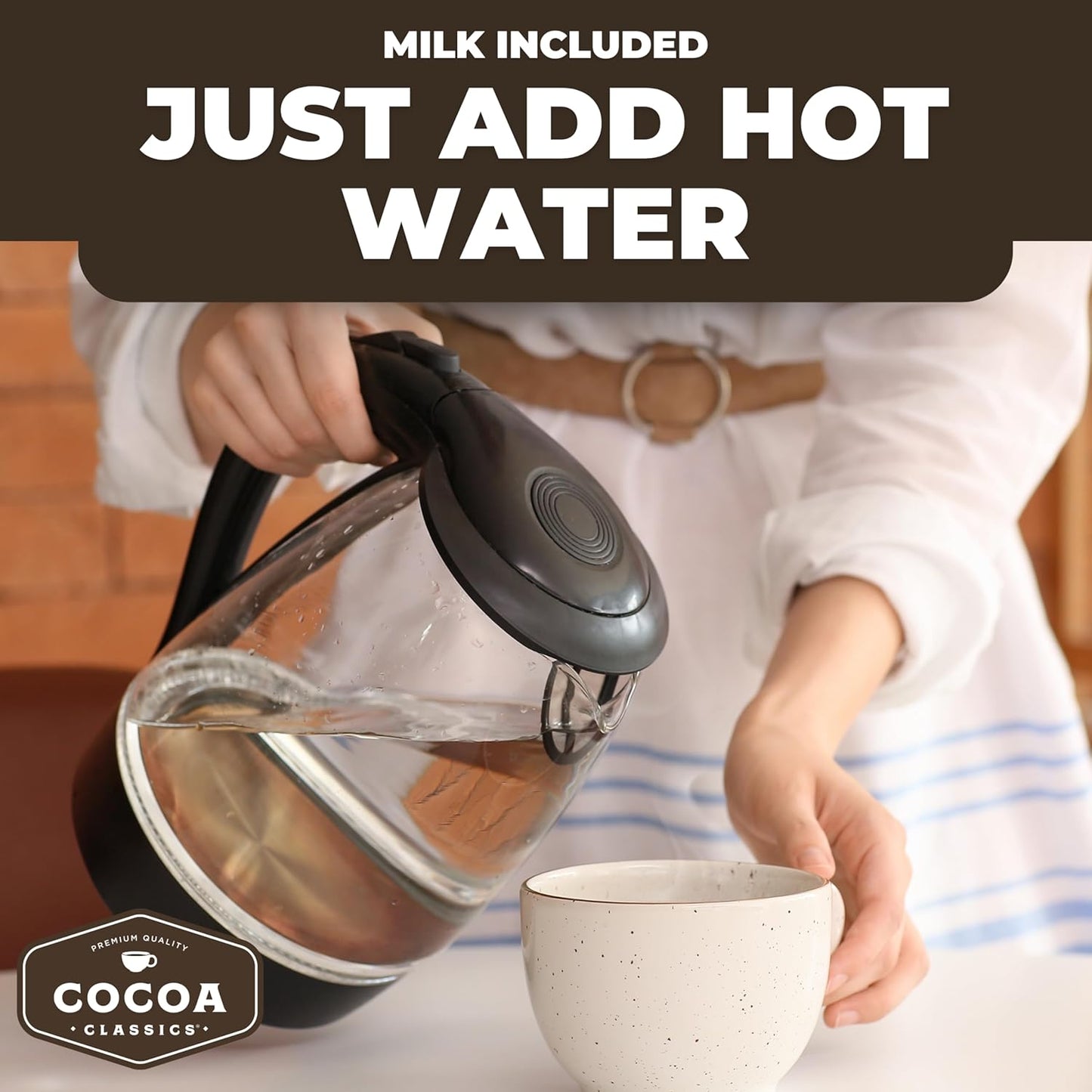 Cocoa Classics Dark Chocolate Cocoa Mix, Sweet, Smooth, Intense Dark Chocolate Flavored, Make Hot or Iced Cocoa, Gluten Free, Kosher Dairy Friendly, 1.25oz Packets (Pack of 36)