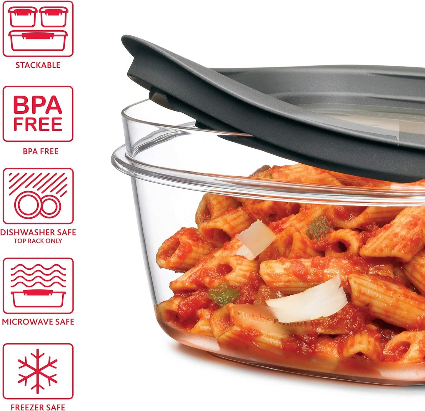 Rubbermaid 28-Piece Clear/Grey Food Storage Containers, Premium Snap Bases, and Various Size Lids, Perfect for Meal Prep, Leftovers, and Dishwasher Safe