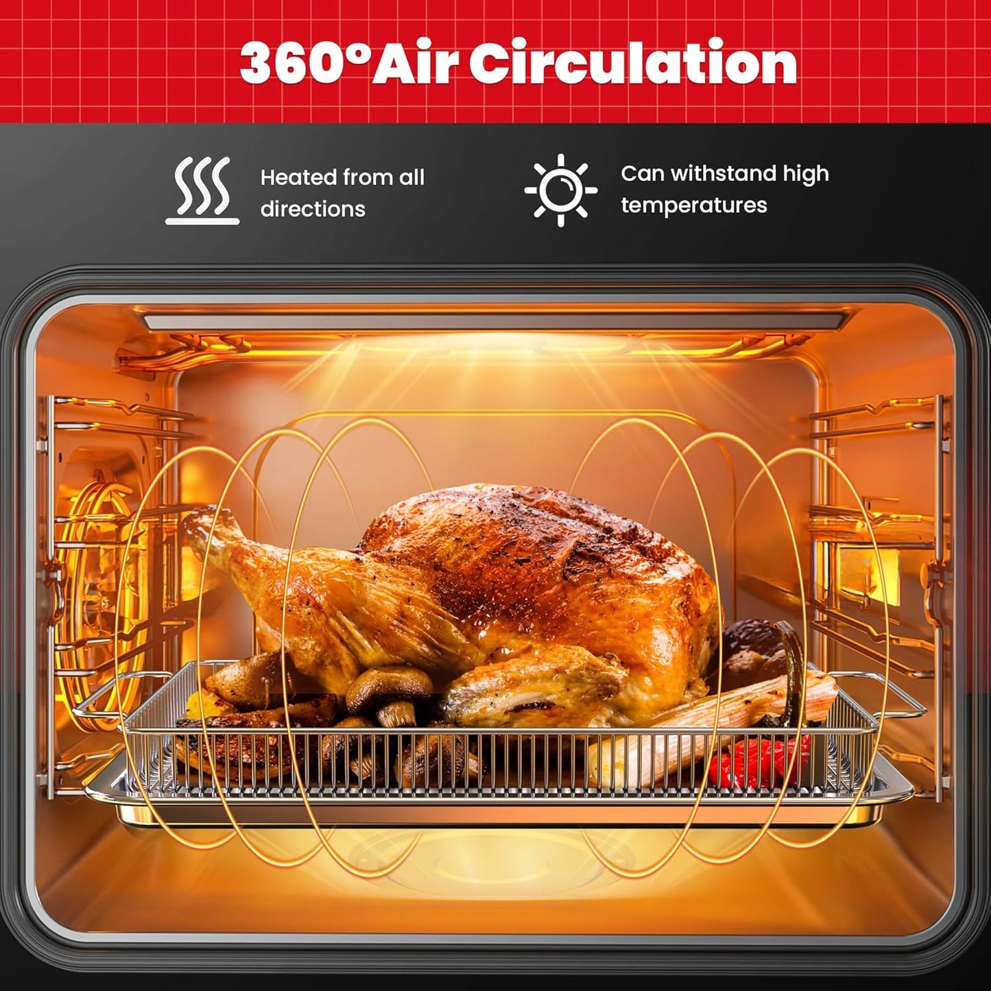 Air Fryer Basket for Oven,Ease Of Cleaning,Air Fryer Basket and Stainless Steel Baking Tray Pant Oven with 50 Sheets Parchment Papers,Air Fryer Pan Rack for Cooking Baking Dishwasher (1 Set L)