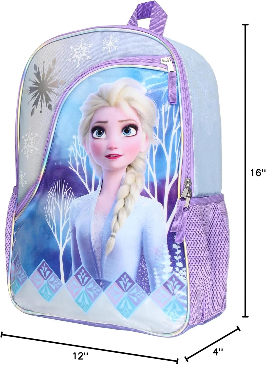 Disney Frozen Elsa 16" Girls Bag School Travel Backpack With Reflective Designs