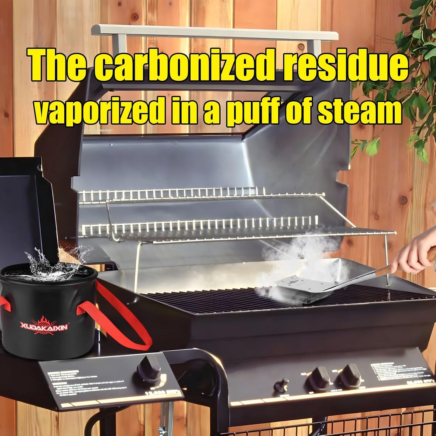 BBQ Replaceable Scraper Cleaning Head, Durable for Cast Iron or Stainless-Steel Grates, Barbecue Cleaner (Only Replaceable Cleaning Head No Grill Brush)