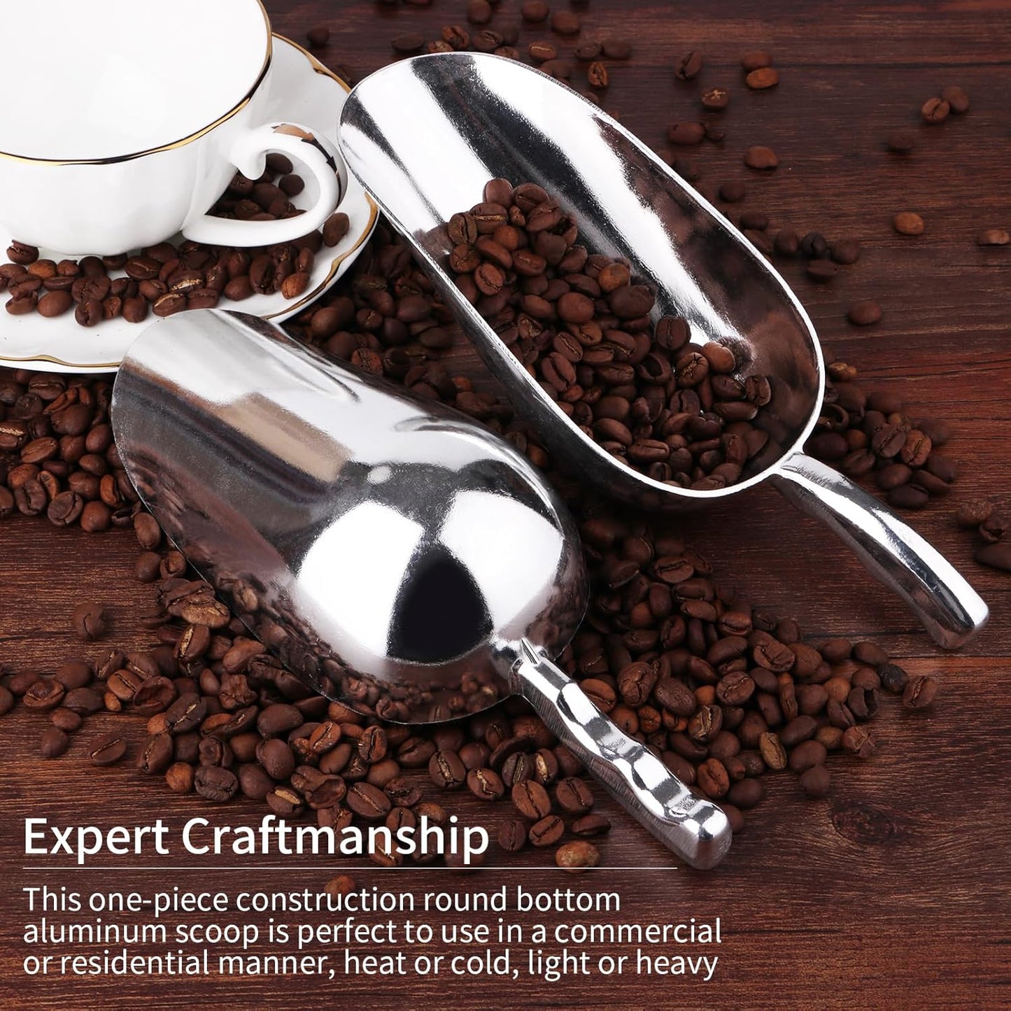 12 Oz Cast Aluminum Bar Ice Scoop,Suitable for wedding, buffet-1pc