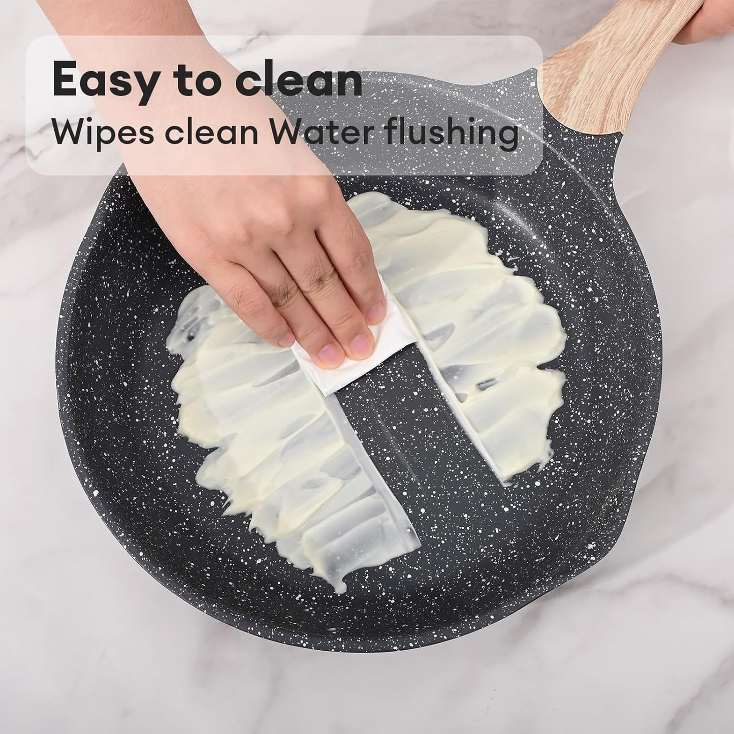 JEETEE 11 Inch Nonstick Frying Pan, Stone Coating Cookware, Nonstick Omelette Pan with Heat-Resistant Handle, Induction Skillet for Eggs (Grey)