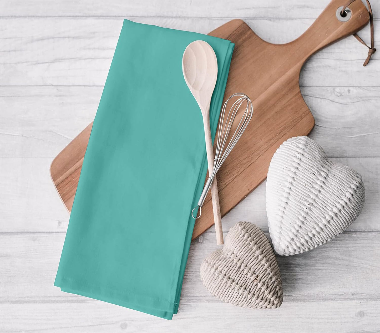 RUVANTI Flour Sack Towels 6 Pack 28x28 Inch, 100% Cotton Tea Towel, Reusable, Machine Washable, Absorbent BarTowels - Dish Cloth Perfect for Drying Dishes & Cleaning - Turquoise