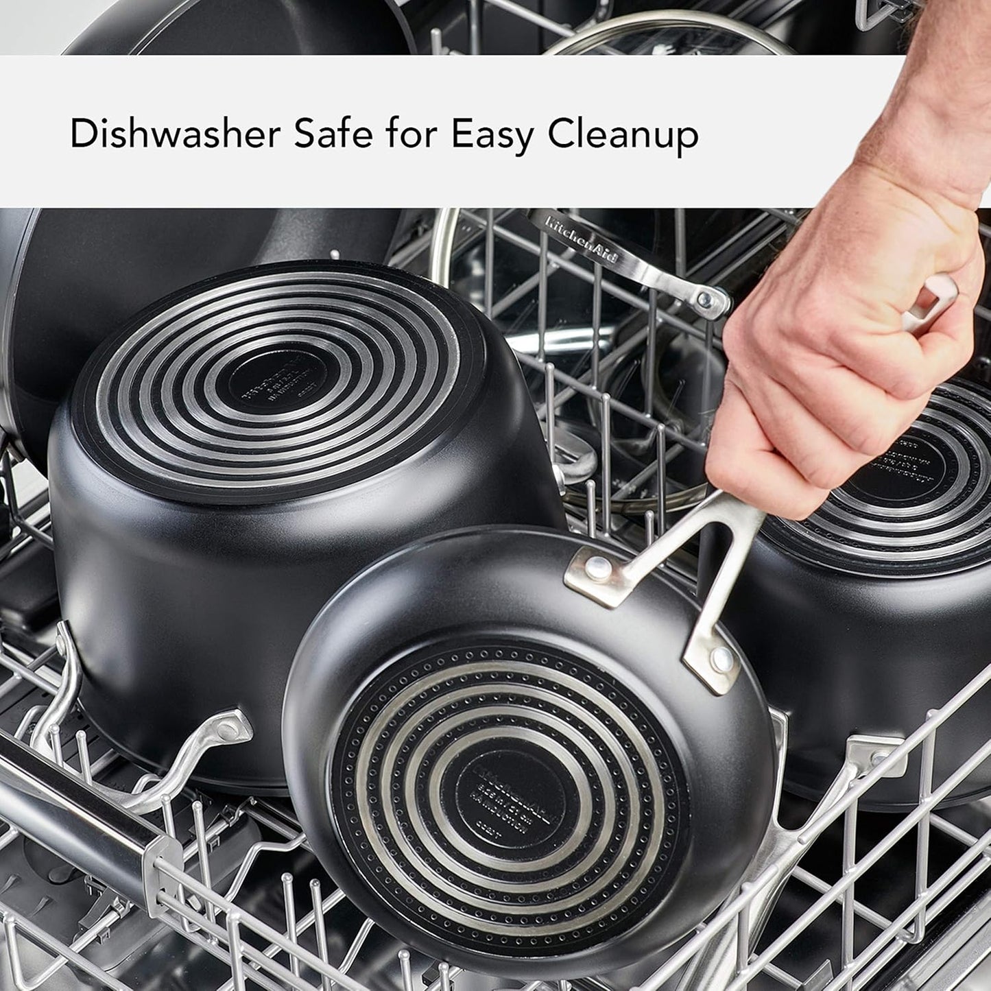 KitchenAid Hard Anodized Induction Nonstick Frying Pan Set/Skillets, 8.25 Inch and 10 Inch, Matte Black