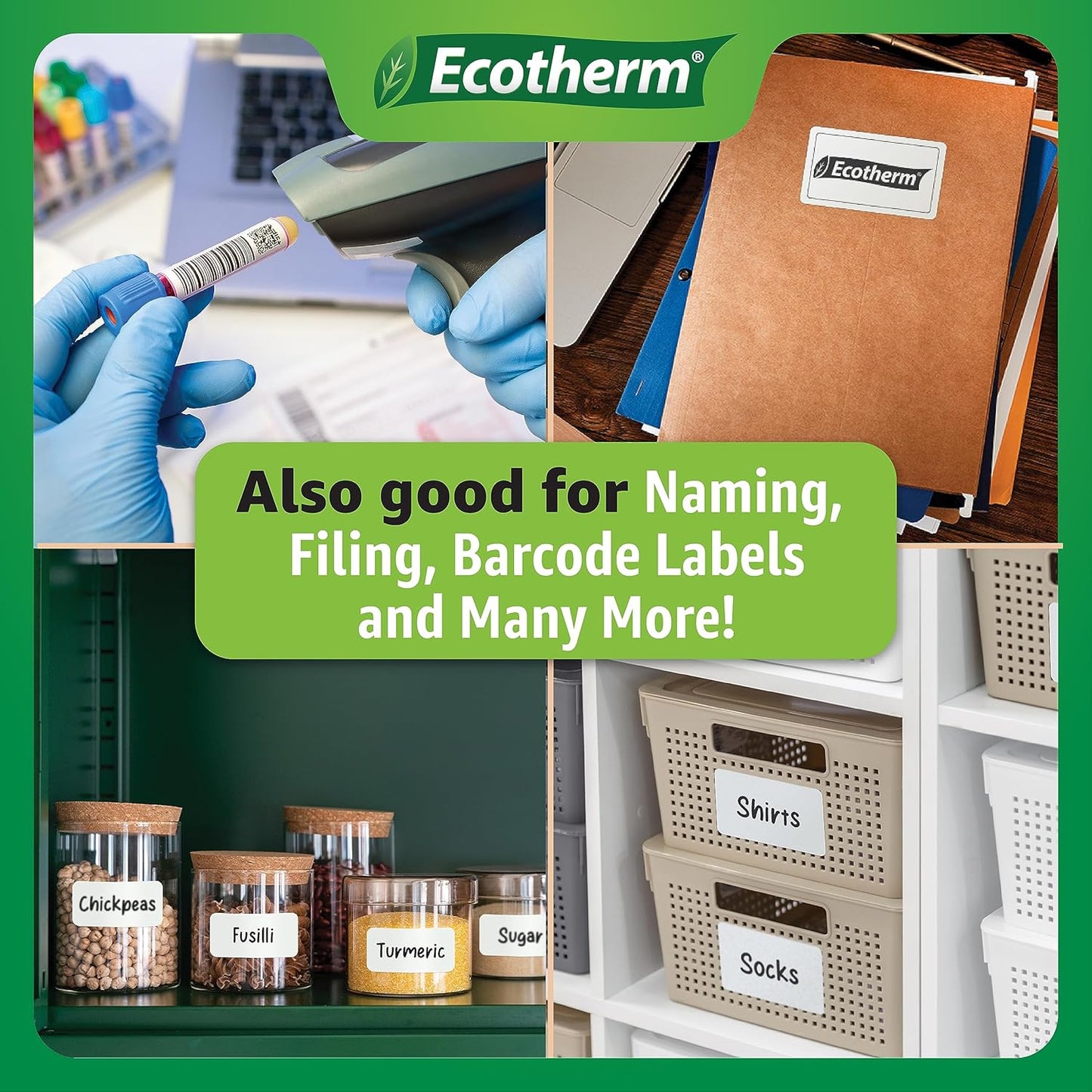 3" x 2" Mobile Printer Labels | 25 Rolls | 5250 Labels | fits Zebra ZQ630, QL420, QL320 and QLn420 Printers | Black Mark On Liner | .75" Core Rolls | by Ecotherm