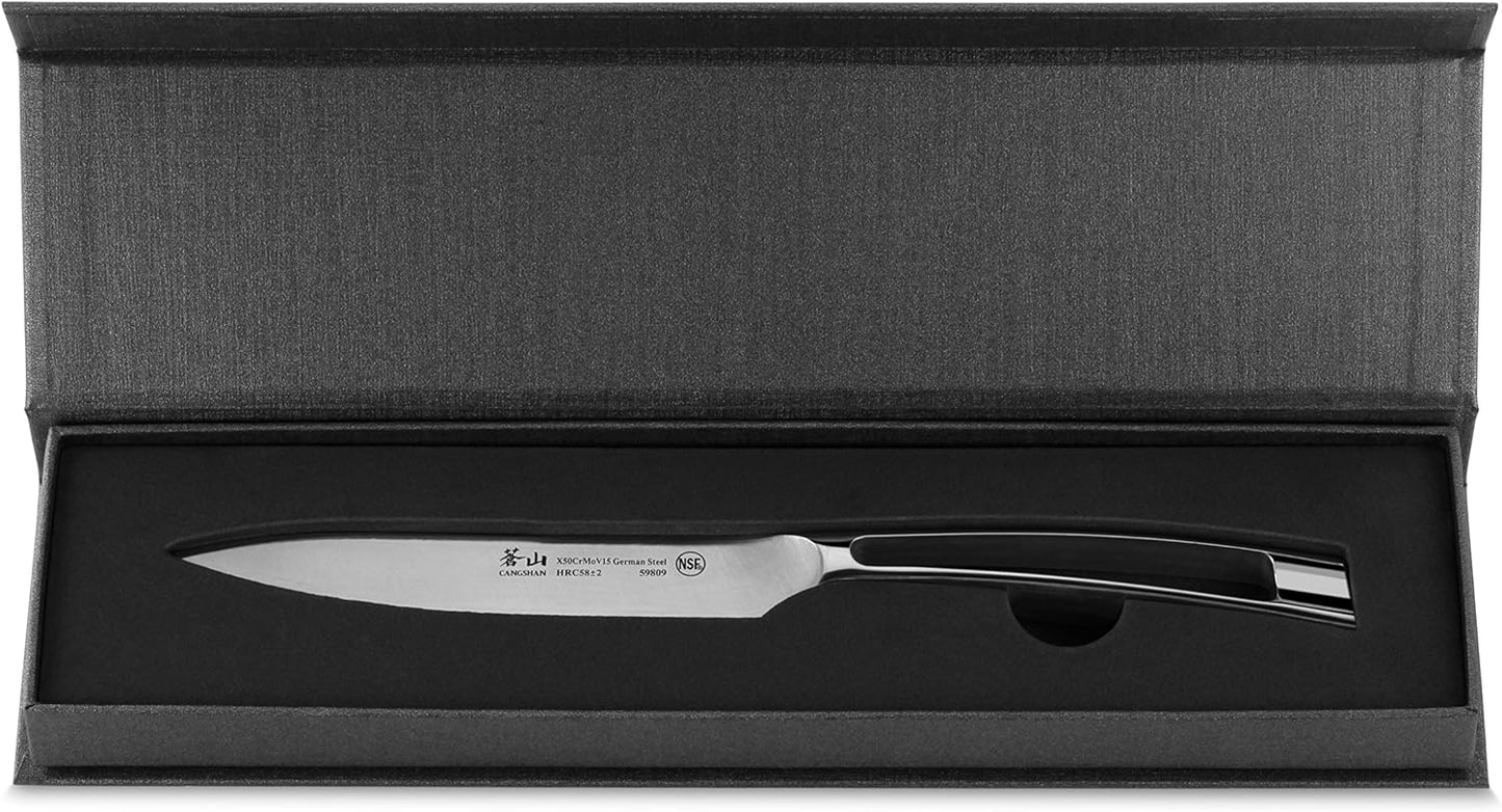 Cangshan N1 Series 59809 German Steel Forged Serrated Utility Knife, 5-Inch