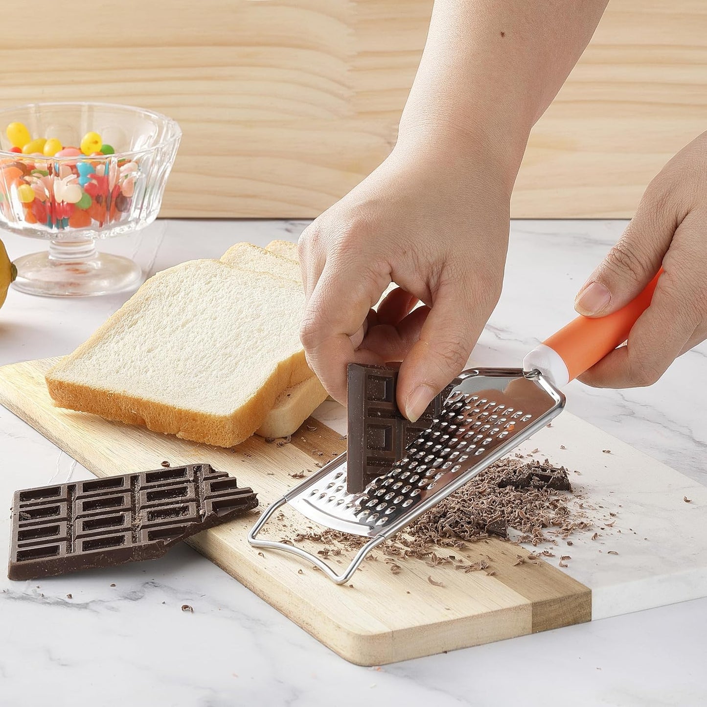 Cheese Grater with Handle, Vituer Stainless Steel Graters for Kitchen, Cheese Grater Lemon Zester Handheld, Great for Cheese, Ginger, Chocolate, Spices and More, Dishwasher Safe