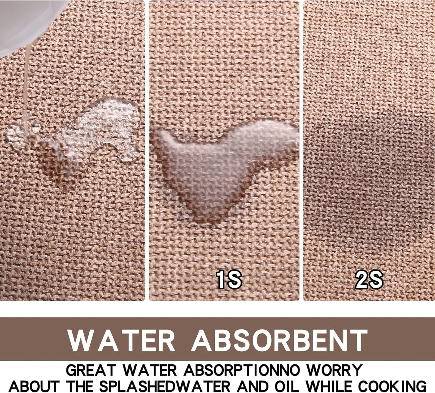 Kitchen Mat Set of 2 PCS, Cushioned Non Slip Rugs for Kitchen Floor, Absorbent Runner Comfort Standing Mats Washable for Kitchen, Office, Home (Camel, 17.3"x47"+17.3"x71")