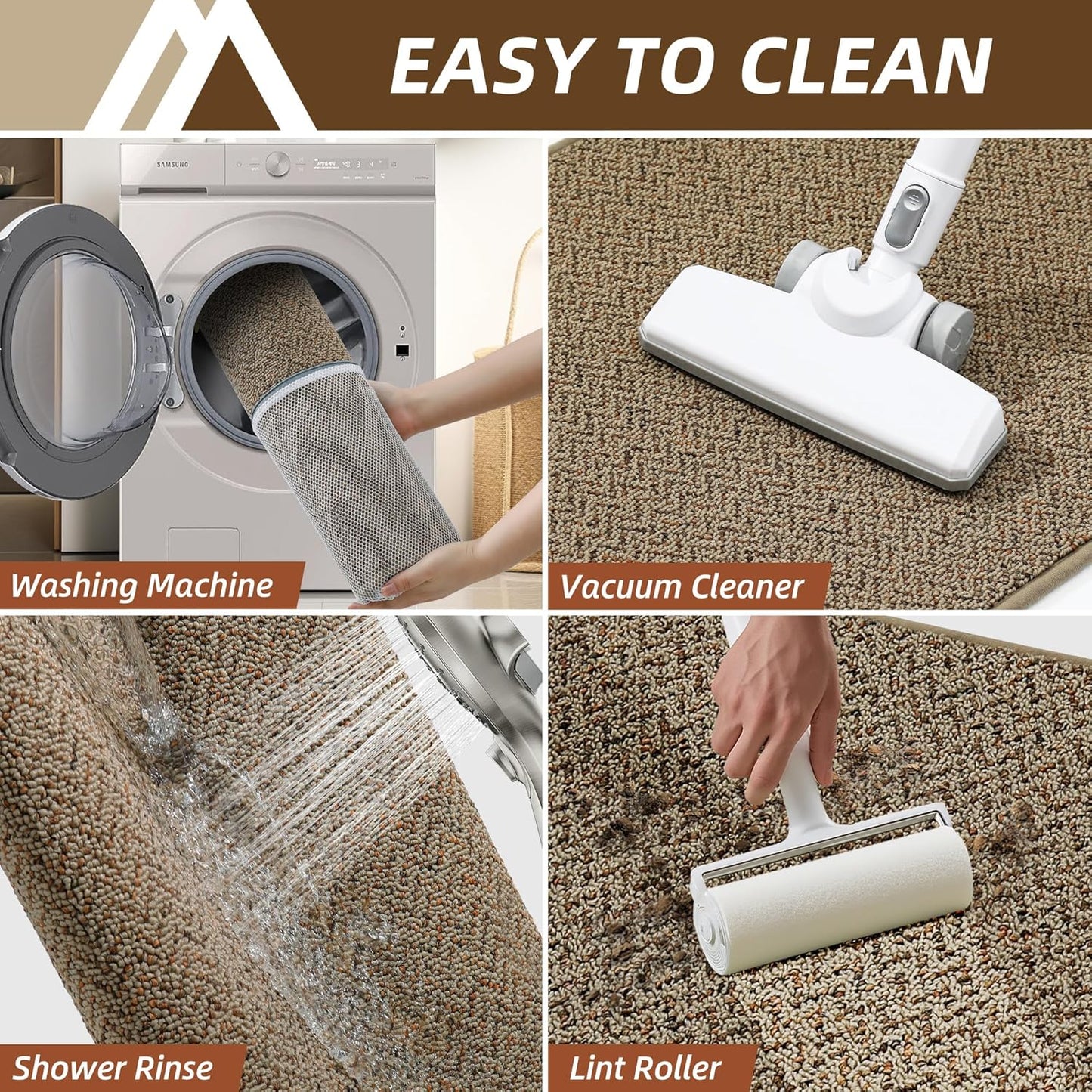 COSY HOMEER Kitchen Rugs 20"x32" Non-Slip Kitchen Mats for Floor Absorbent Stain Resistant Kitchen Floor Mat Machine Washable Rugs for Kitchen,Hallway,Sink,Taupe