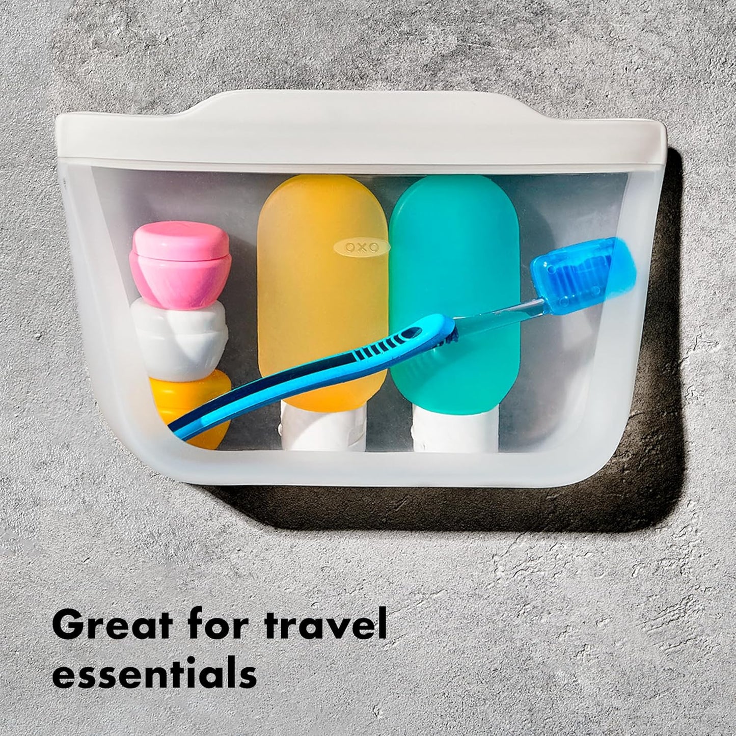 OXO Good Grips Silicone Reusable Bag - Stand-Up Cup (8 oz) - Oat