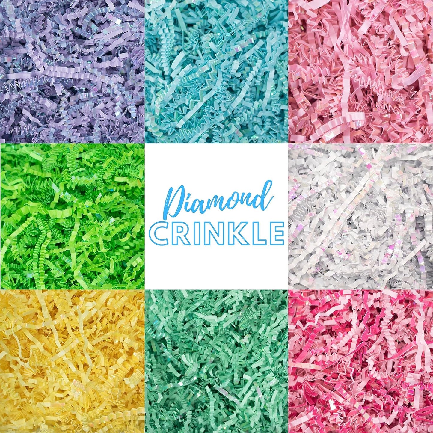 MagicWater Crinkle Cut Paper for Gift Baskets - 2LB - Diamond Mint - Perfect for Shredded Paper Filler, Basket Filler, Gift Boxes, Bridesmaid Gifts, Halloween Stuffers & More – Ideal for All Occasions
