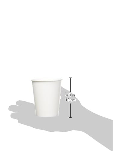 Amazon Basics Disposable Coffee Cups, 8 ounces, Paper, 1000 Count (Pack of 1), White