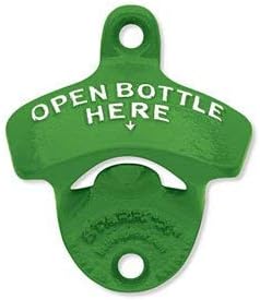 STARR "X" Open Bottle Here | Heavy Duty Classic Wall Mounted Bottle Opener for Easy Beer and Soda Bottle Opening, Deere Green