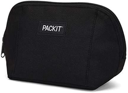 PackIt Freezable Snack Bag, Black, Built with EcoFreeze Technology, Foldable, Reusable, Zip Closure Locks in Cool Dry Air, Great for All Ages, and Fresh Snacks On the Go