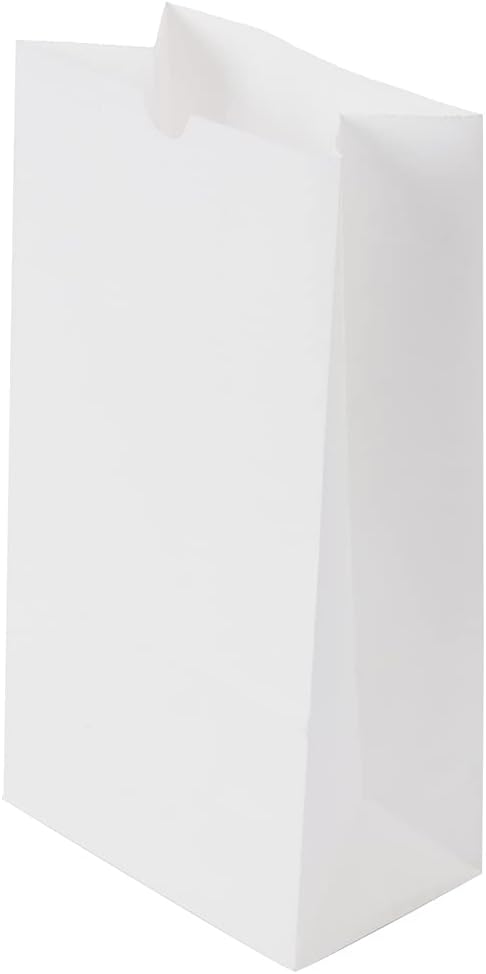Restaurantware Bag Tek 6lb Paper Bags 100 Disposable Lunch Bags - Medium For Lunches Sandwiches And Snacks White Paper Kraft Paper Bags For Shopping Party Favors Or Gifts