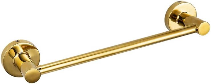 JiePai Bath Towel Bar Gold, 11.8 Inch Stainless Steel Towel Rack Bathroom Towel Holder Wall Mount Kitchen Dish Cloth Hanger (Gold, 11.8 Inch)