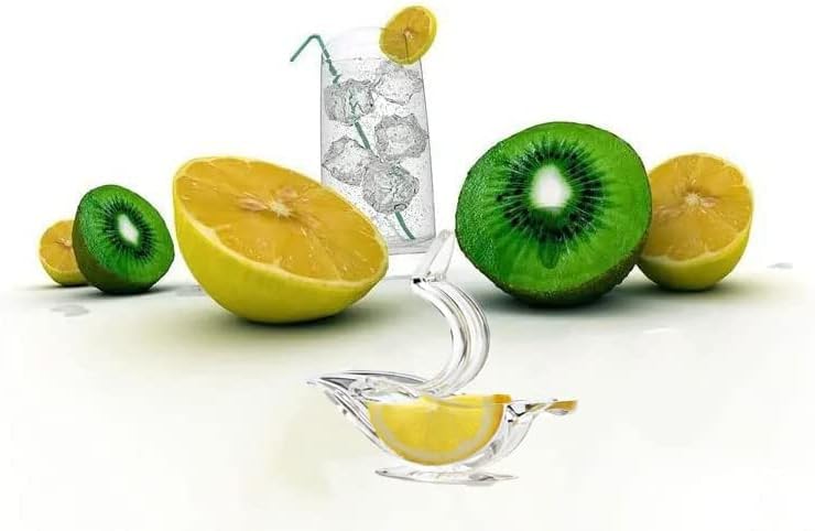New Acrylic Manual Lemon Slice Squeezer, Portable Transparent Fruit Juicer, Elegance Bird Shape, Hand Juicer for Orange Lemon Lime Pomegranate (4Pcs) (4Pcs)