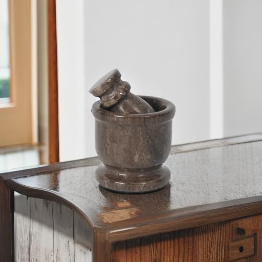Radicaln Marble Mortar and Pestle Set Oceanic 2.5" Inches Handmade Spice Grinder & Garlic Crusher for Kitchen Mortar and Pestle Set Small Herb Grinder