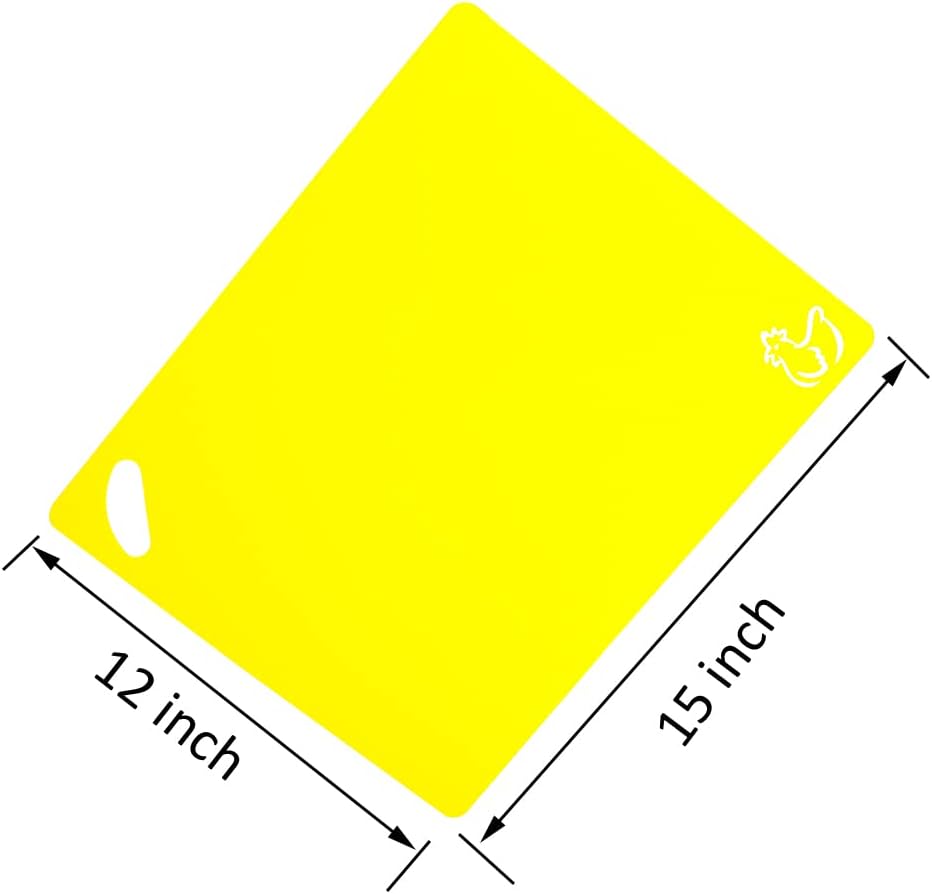 Flexible Cutting Boards Set, Cutting Board Mats for Cooking, Colored Cutting Board Set with Easy-Grip Handles, Flexible Plastic Cutting Sheet Set of 4 (1)