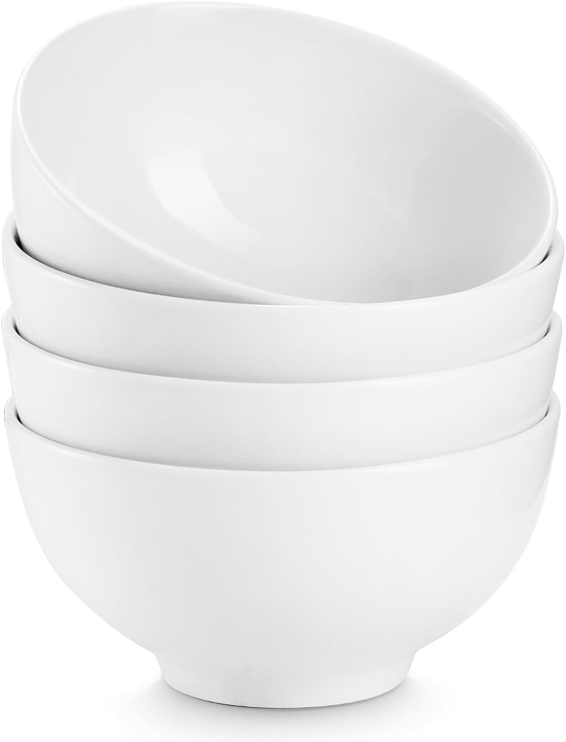 DOWAN 8.5 OZ Small Ceramic Bowls Set of 4 - White Bowls for Dessert, Dip, Side Dishes, Ice Cream, Fruit, Rice - Dishwasher & Microwave Safe