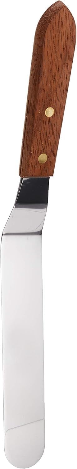 Icing Spatula | Professional Cake Angled Offset Spatula with 4.5" Stainless Steel Blade | Thickened Frosting Knife with Durable Wooden Handle for Cake Decorating, Pastry & Baking [2PK]