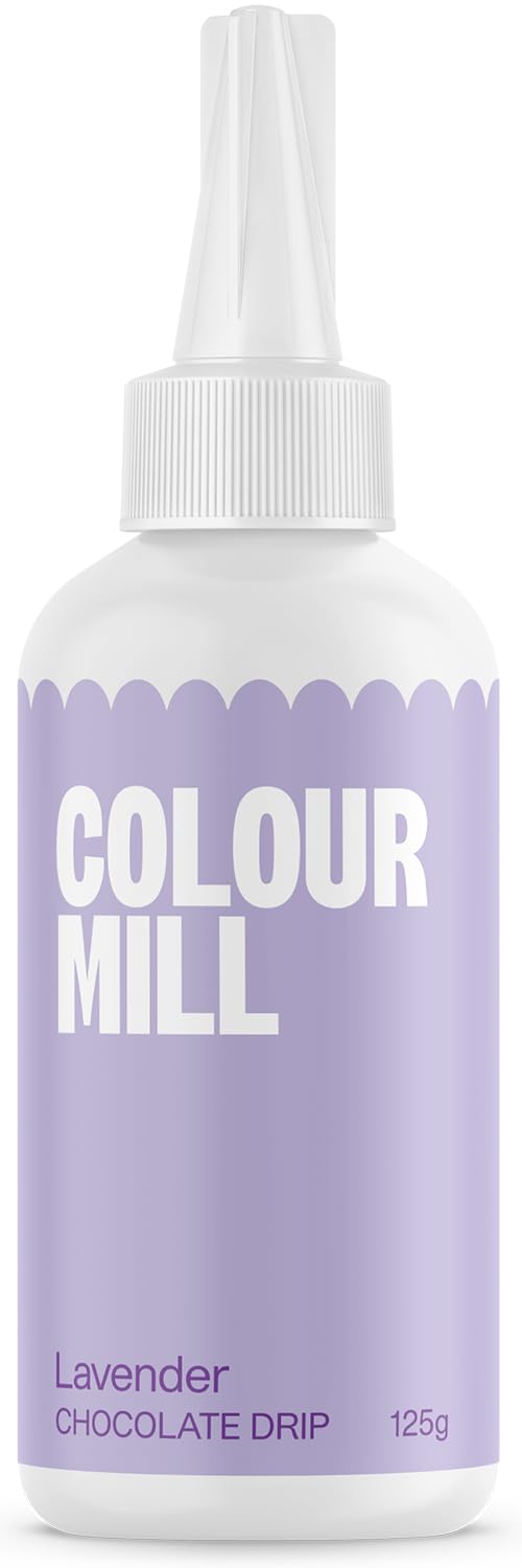 Colour Mill Chocolate Drip Easy-Melt Drizzle for Desserts, 125 Grams Lavender