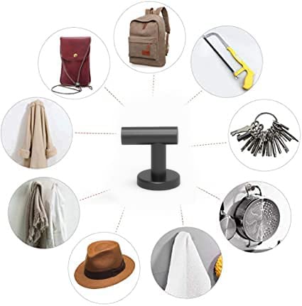 Magnetic Hooks Coat Magnet Hooks for Hanging,Magnetic Hooks Heavy Duty with Rare Earth Neodymium for Pot Holder,Grill,Refrigerator,Home,Kitchen,Workplace or Office.Pack of 2,Black