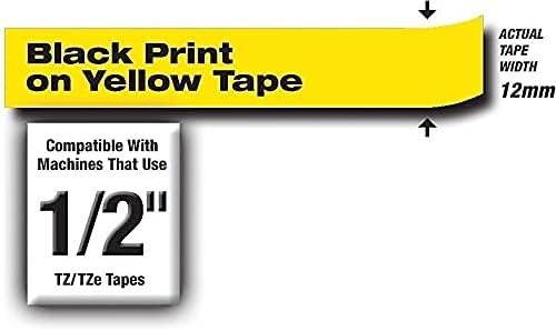 Brother Laminated Flexible ID Black on Yellow 1/2 Inch Tape - Retail Packaging (TZeFX631) - Retail Packaging