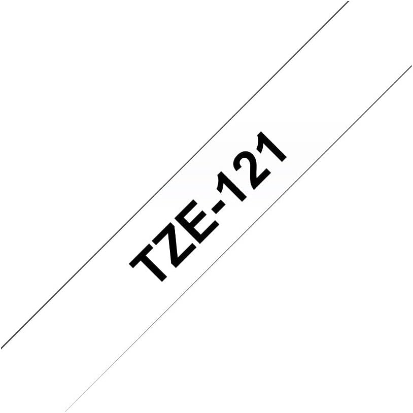 Brother Genuine P-Touch TZE-121 Tape, 9 mm (0.35") Standard Laminated P-Touch Tape, Black on Clear, Laminated for Indoor or Outdoor Use, Water-Resistant, 26.2 ft (8 m), Single-Pack