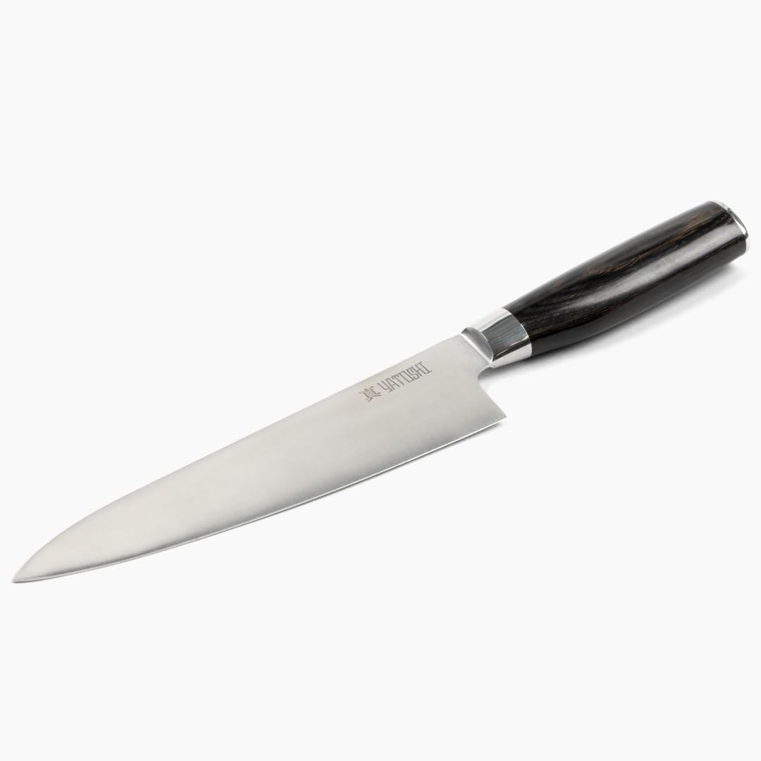 Yatoshi Chef Knife - Ultra Sharp High Carbon Stainless Steel, Hidden Tang with Pakkawood Handles